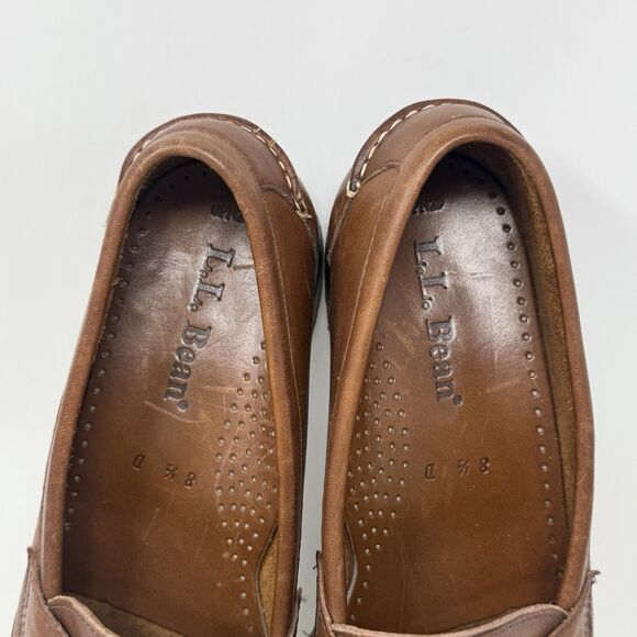 LL Bean Penny Loafers Mens 8.5 D Tan Brown Leather Slip On Dress Casual Shoes main image 12